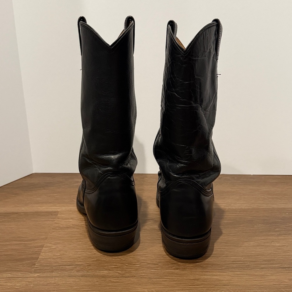 Nocona Black Leather Western cowboy Boots size 9 1/2 - Picture 10 of 13